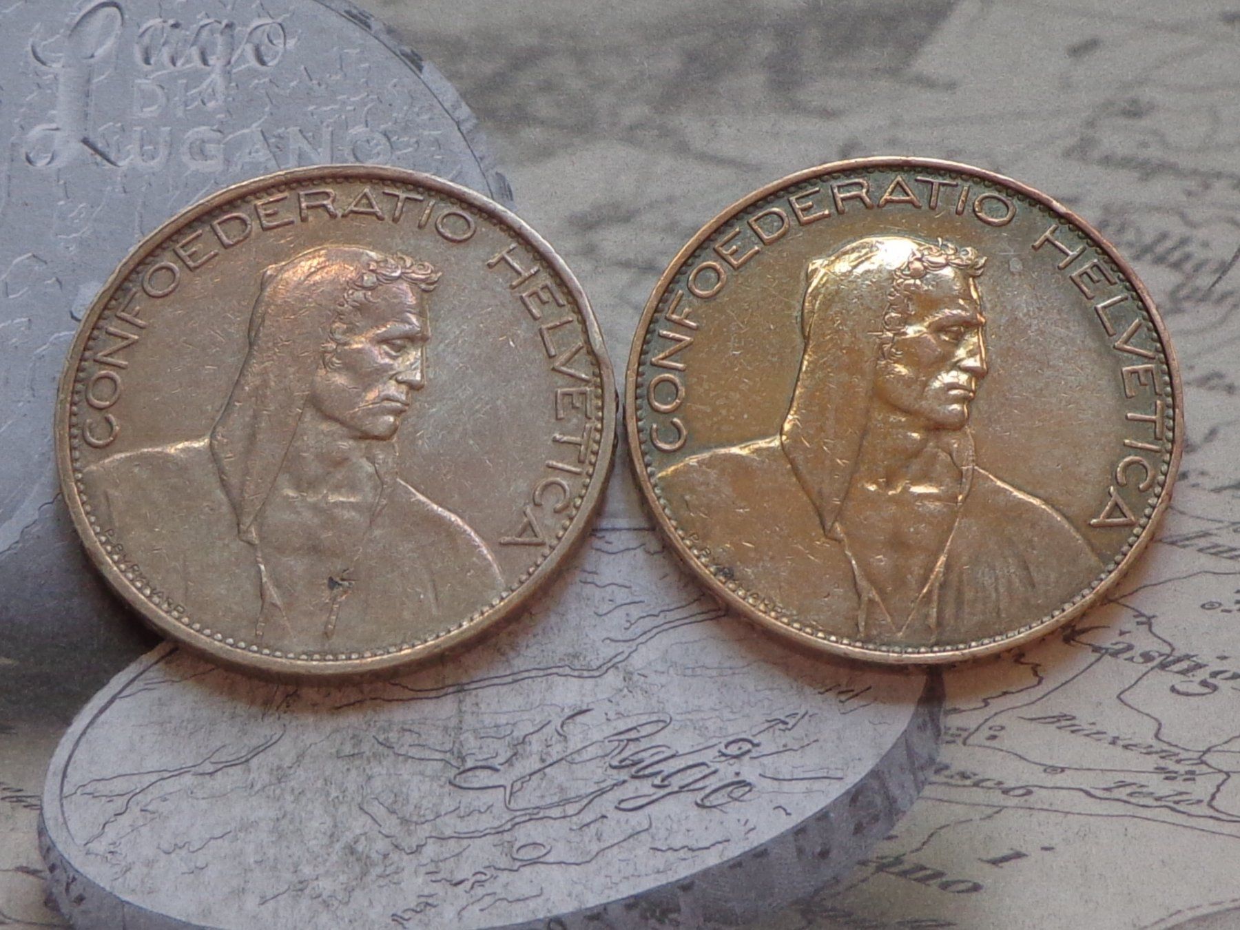 Toutes les monnaies: 2 x 5 Fr. 1925 B - Belles pièces – D'occasion à Pully par UCA01 1