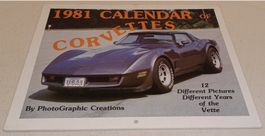 VINTAGE 1981 CALENDAR OF CORVETTES  Collector's Edition USA