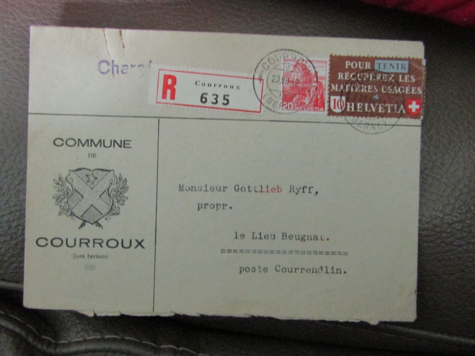 Buste & buste per spedizione: 4 enveloppes 1937-1942 – Usato da Delémont venduto da mamygateau 3