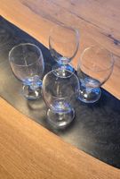4er Set schöne Weingläser, Kristallglas, Top Zustand!