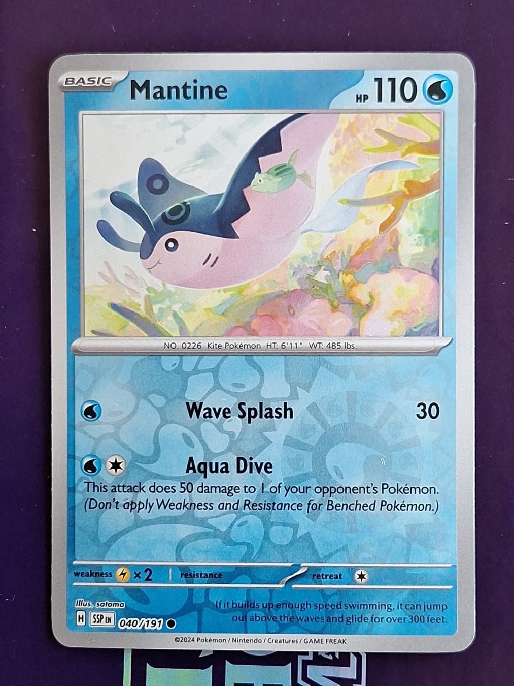 Pokémon Carte collezionabili: Mantine - Reverse Holo - Pokemon Surging Sparks – Usato da Altstätten SG venduto da GGsGameshop