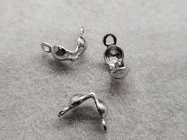 50x 304 Edelstahl Endteile Kalotten Schmuck Kette Basteln