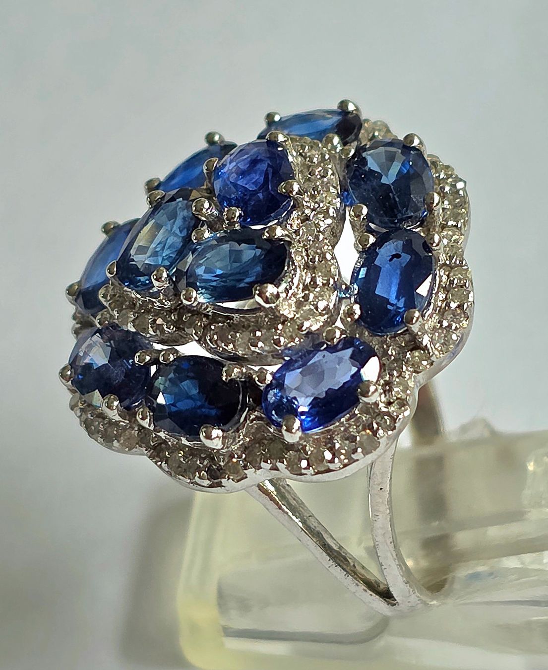 Anelli: Kyanite und Diamanten Fingerring – Nuovo (secondo la descrizione) da Zürich venduto da Bieter04 1