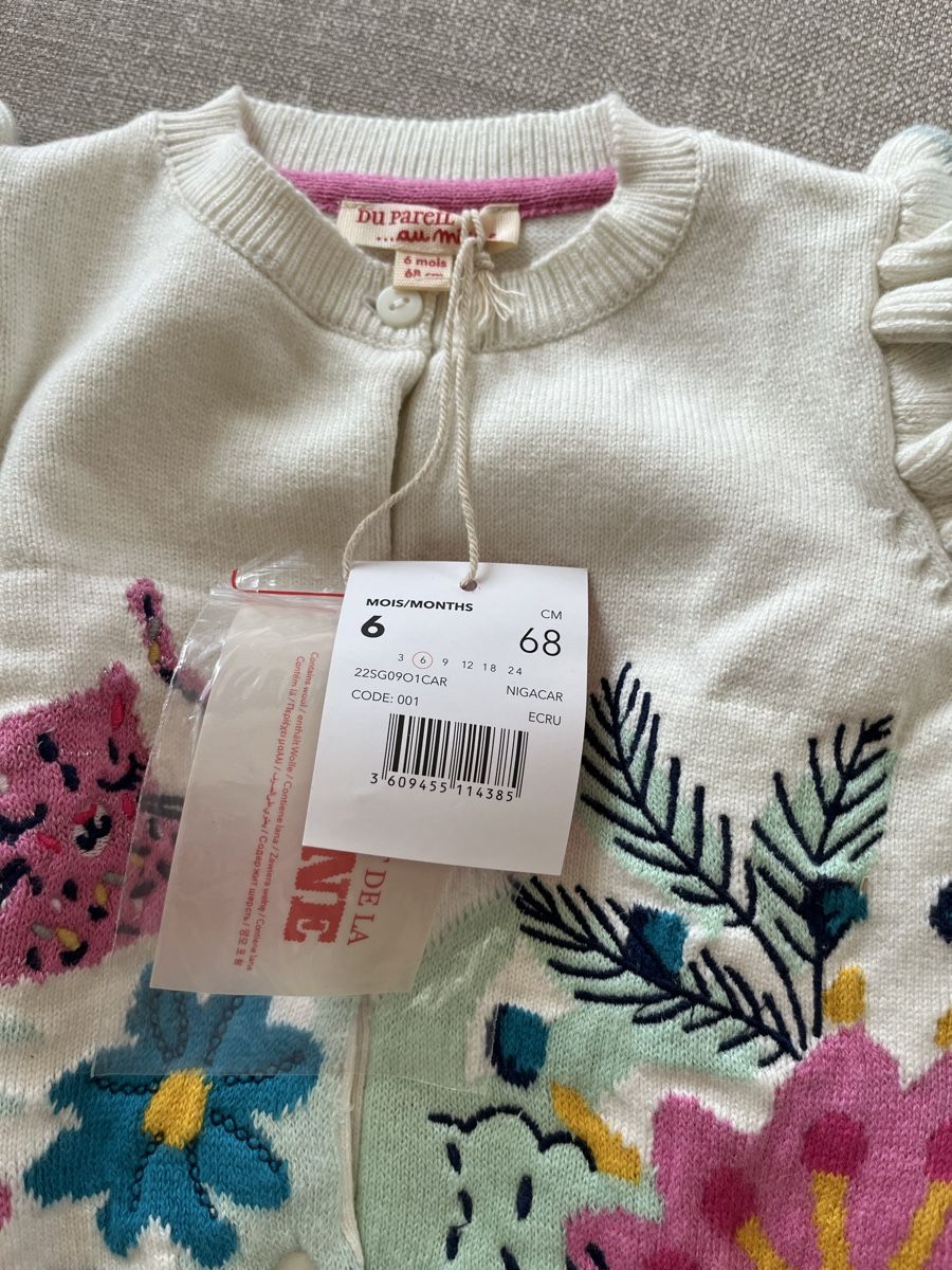Du Pareil au Même Maglioni & Felpe: Strickjacke Gr. 6Mt/68 – Nuovo e nell'imballaggio originale da Oberwil BL venduto da FinjaBijou 1