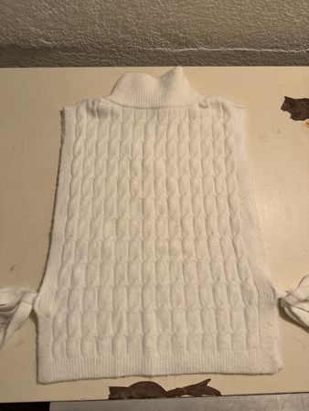 H&M Strickweste weiss Zopfmuster Grösse One Size neu