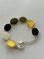 Silberfarbenes Armband mit Farbsteinen, Top Zustand