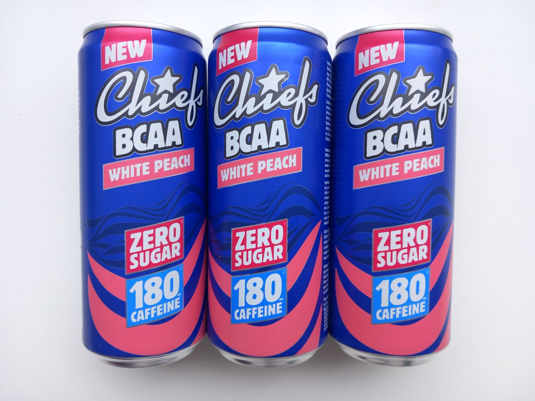 Cibi & Specialità: Chiefs BCAA White Peach, Zero Sugar, 3 Dosen, Neu! – Nuovo e nell'imballaggio originale da Oensingen venduto da Wabuoe