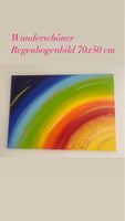 Handgemaltes Regenbogenbild, 70x50 cm, Frühlingsgefühle🌈