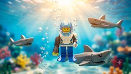 LEGO® Taucher weiss-blaue Figur AUQUAZONE 1995 Unterwasser🐬