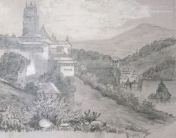 Fribourg feine Zeichnung