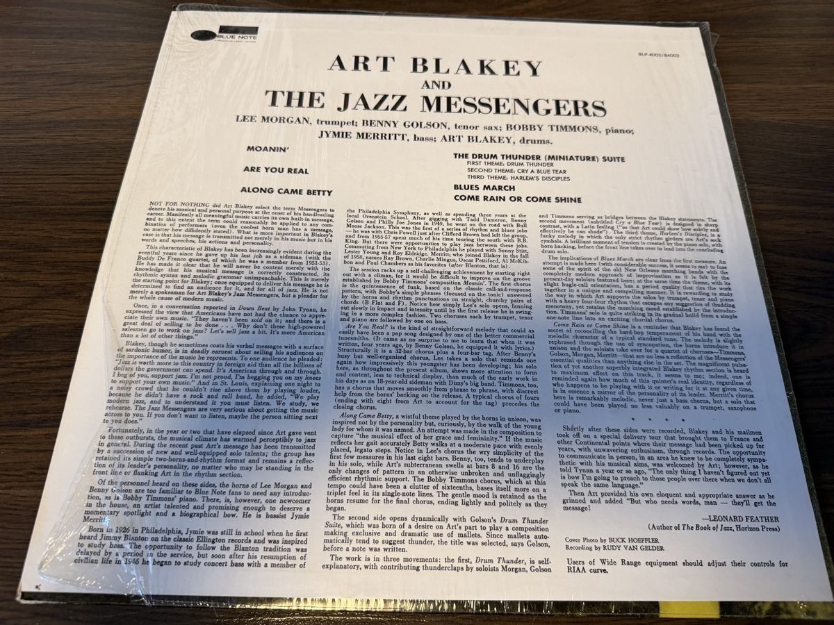 Dischi in vinile: Art Blakey - Moanin' - Jazz Messengers - blue note – Usato da BADEN venduto da Sprinz 3