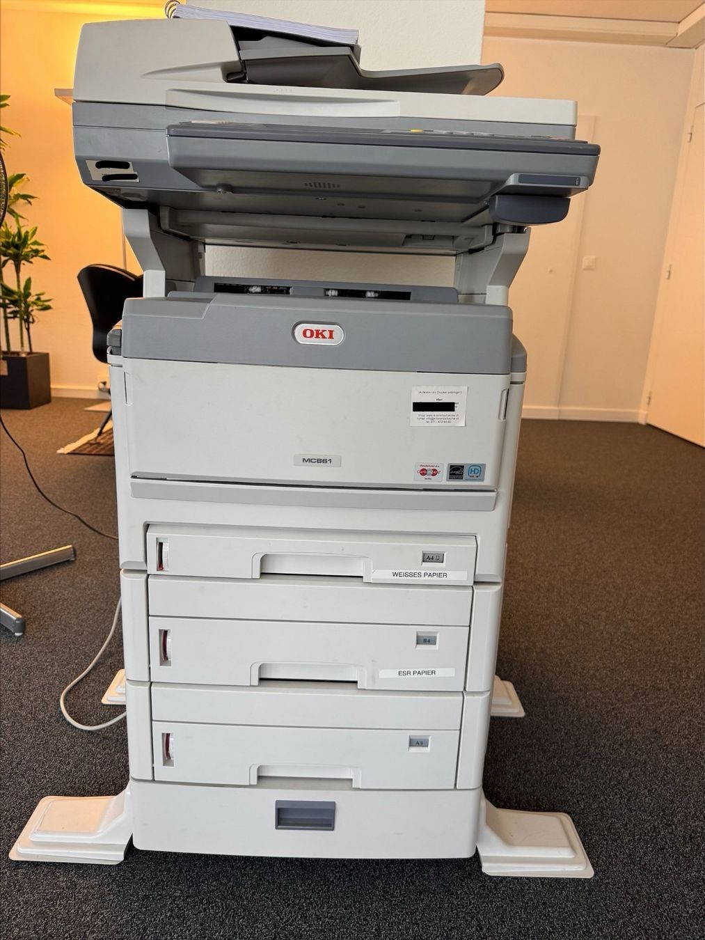 Oki Drucker: OKI MC861 Farb-Multifunktionsdrucker A3 – Gebraucht aus Baar von timeSensorAG
