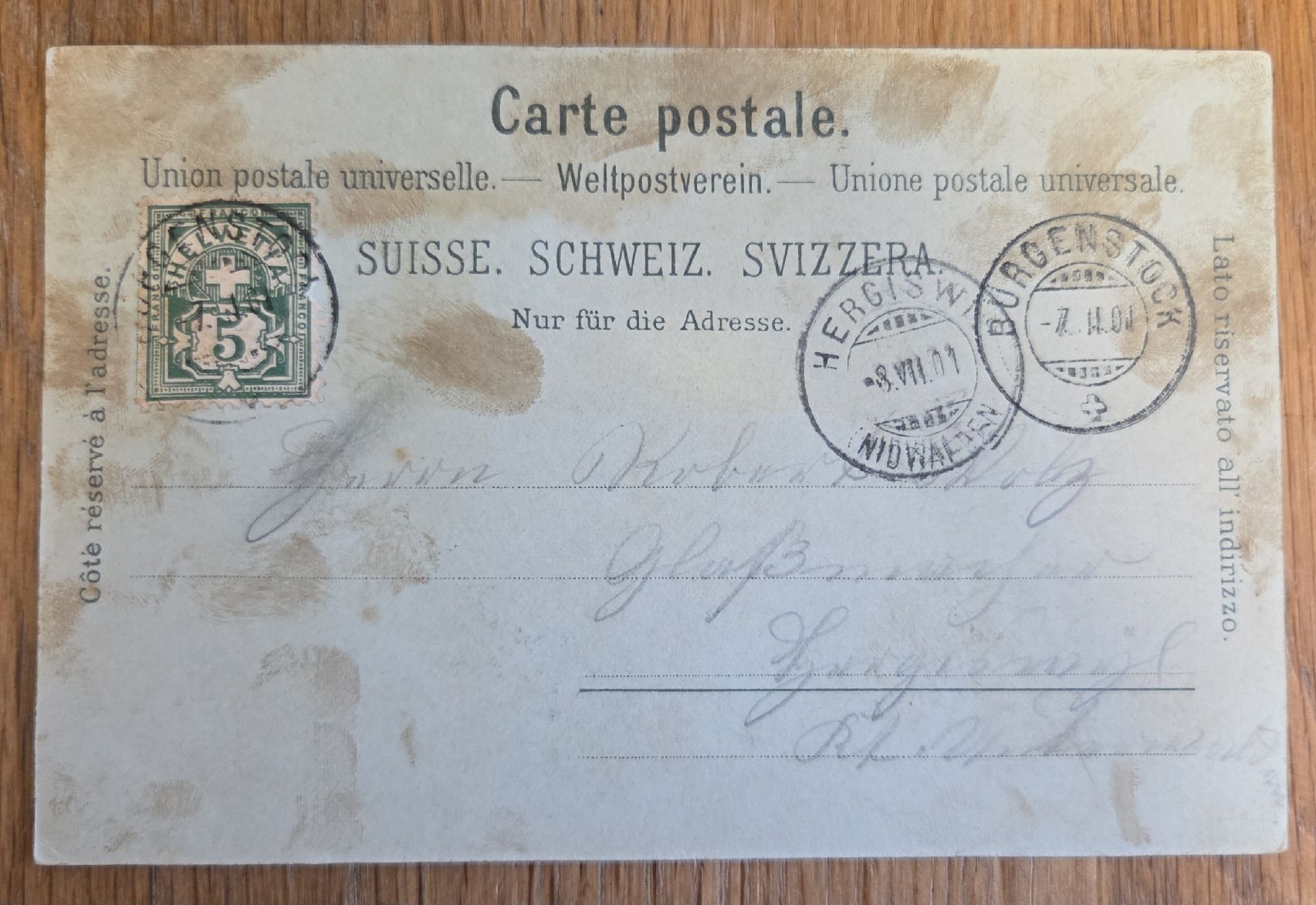 Ansichtskarten: Antike Ansichtskarte Bürgenstock mit Briefmarke, Top – Gebraucht aus Stans von Ducati16 5