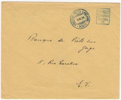 FRANCO Direction Postes II. (blau) auf Beleg von LAUSANNE