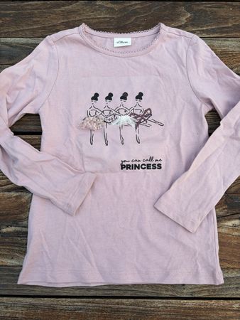 Mädchen Shirt Langarm Rosa Grösse 92 Ballettdruck