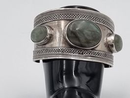 Ethno Armspange 925 Silber mit Labradoriten