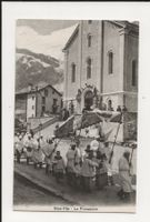 AK ca. 1910 Saas-Fee Kirchen Prozession 😍 RAR