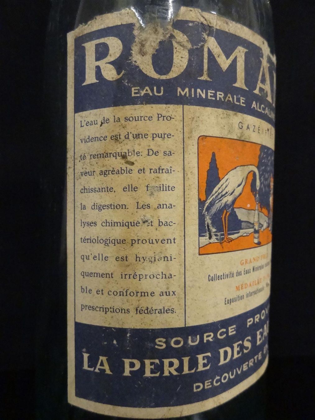 Gläser, Krüge & Flaschen: alte Flasche EAUX DE ROMANEL – Gebraucht aus Kerzers von Flaschenposten 1