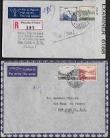 1941/46 zwei Briefe Luftpost nach NEW YORK verschied. ab 1.-