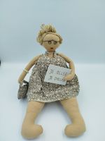 Dekorative Vintage Stoffpuppe "Je Doller", Sammlerstück!