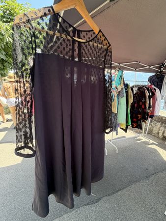 Robe Claudie Pierlot noire avec tulle pois – Taille 36