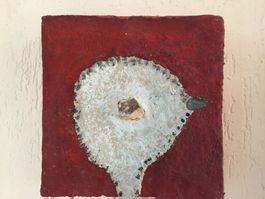 Bild modern rot Papierkunst Unikat 19x19