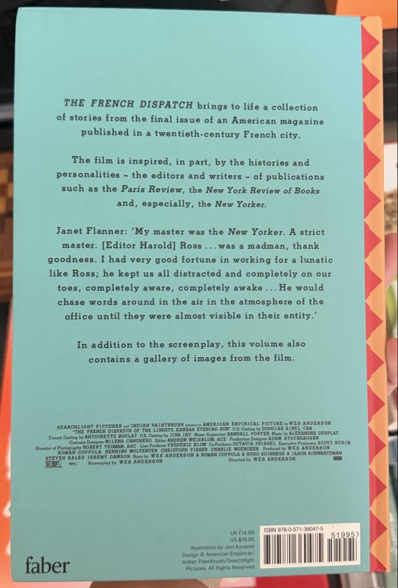 Libri: Wes Anderson: French Dispatch Screenplay – Nuovo (secondo la descrizione) da Zürich venduto da pre_vy7t 1