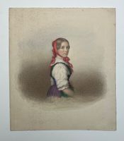 Jakob Suter Aquarell Bildnis "Innerrhoderin"
