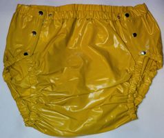 PVC Windelhose grösseL gelb mit Druckknöpfen neu