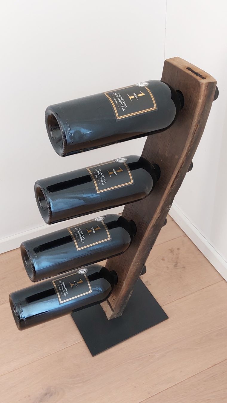 Portabottiglie: Weinflaschenständer aus Eichenfass-Daube (Altholz Eiche) – Nuovo e nell'imballaggio originale da Egnach venduto da Oldwoodstyle 7