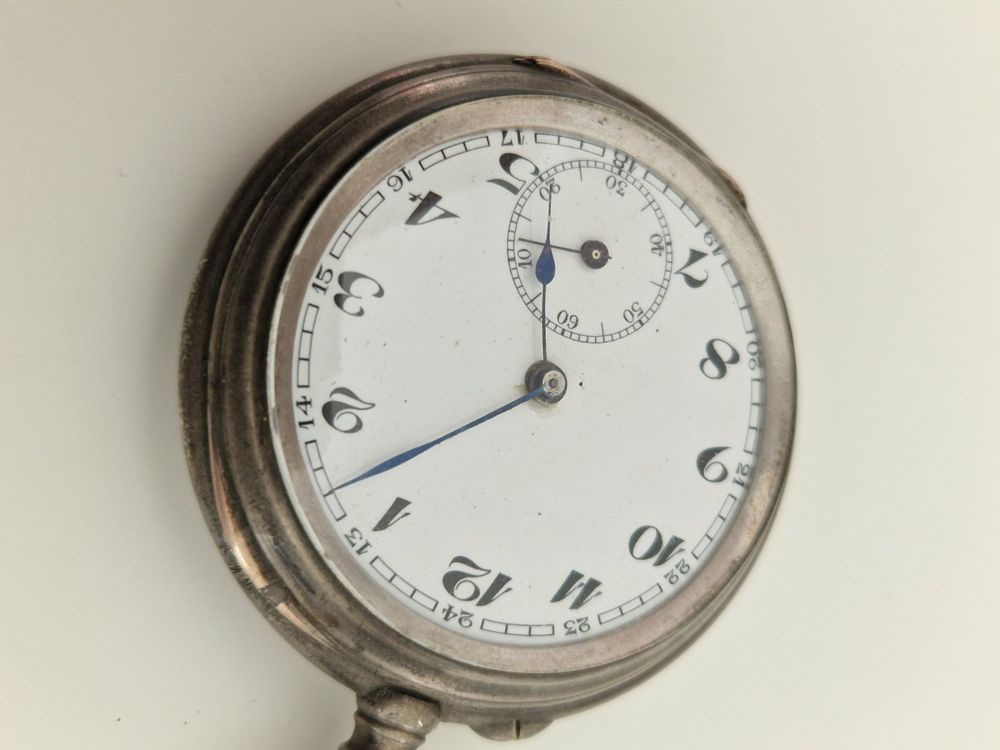 Montre De Poche Victoria London 1875 En Laiton - Mouvement Quartz, Cadran Blanc, Avec Boîte En Bois