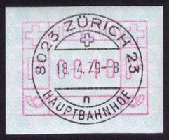 ATM 3_ ET-VO_ FD-VO 18.4.79 ZÜRICH 23_KW 80.00 !!