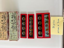 Lot de 34 plaquettes en verre pour lanterne magique