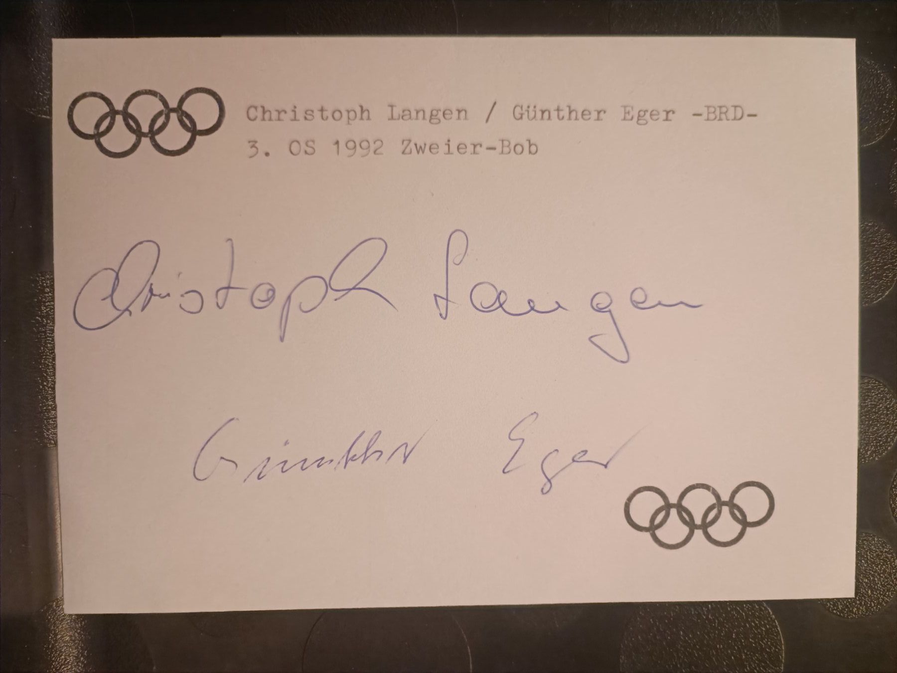 Autografi: 2er Bob Langen & Eger -  handsigniert – Usato da Menziken venduto da Artographs