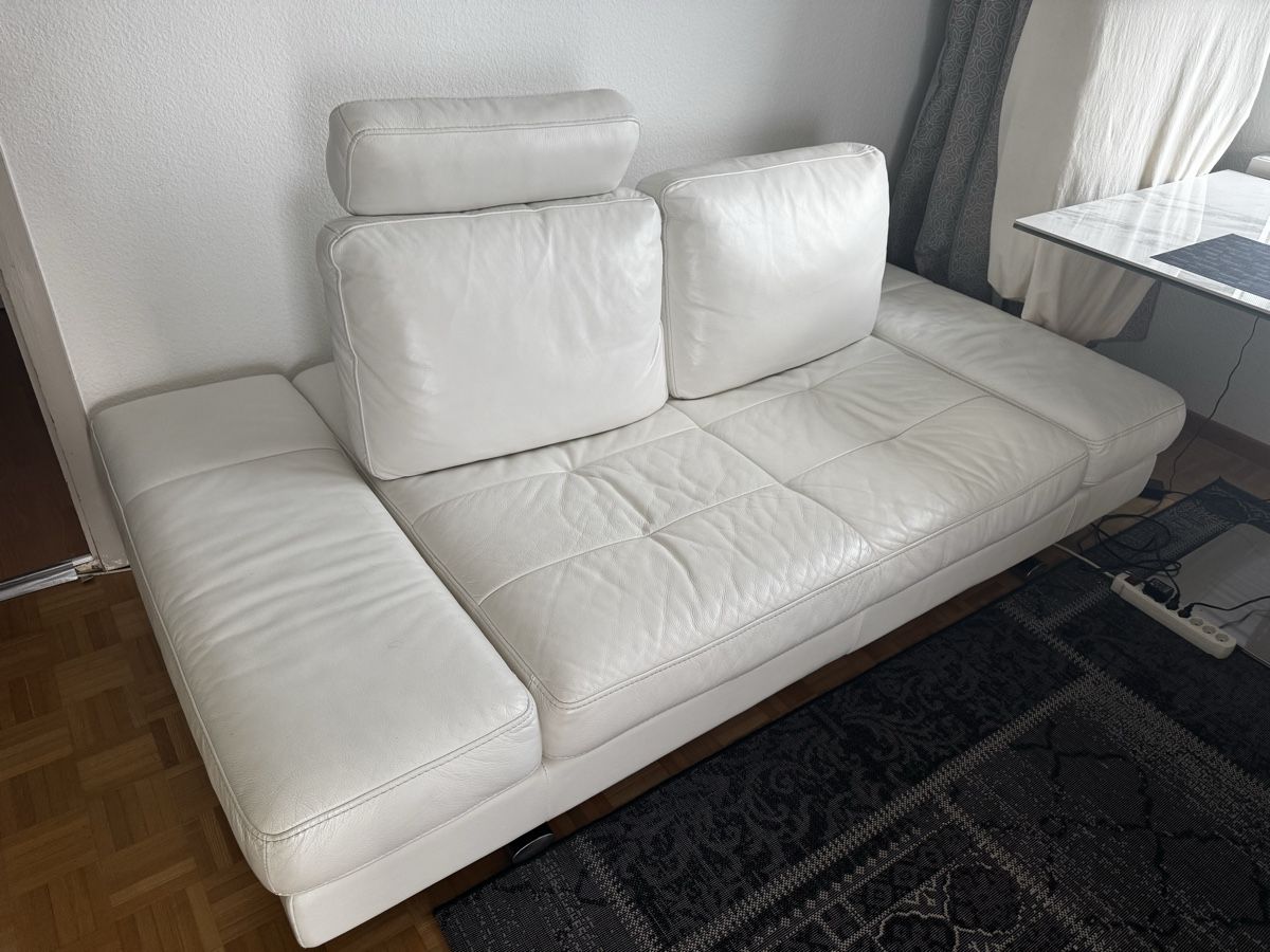 Sofas: Design Leder-Sofa / Bett-Sofa, cremeweiss (kleiner) – Gebraucht aus Romanshorn von Benjamin__R 6