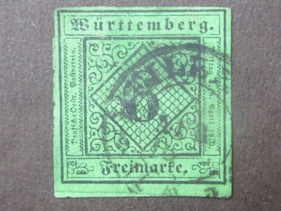 Tutti i francobolli: Württemberg   1851 – Usato da Dürnten venduto da tu5bo9