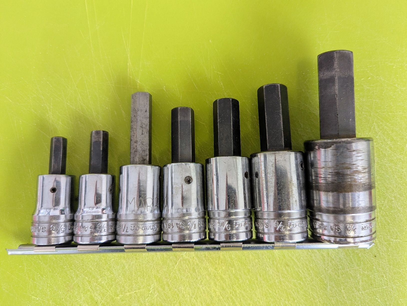 Snap-on Tutti gli attrezzi: Snap-On Inbus-Nusssatz, 7-teilig, 1/2" Antrieb – Usato da Guntershausen venduto da Ricoola
