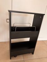 Nischenschrank schwarz mit Rädern Schrank