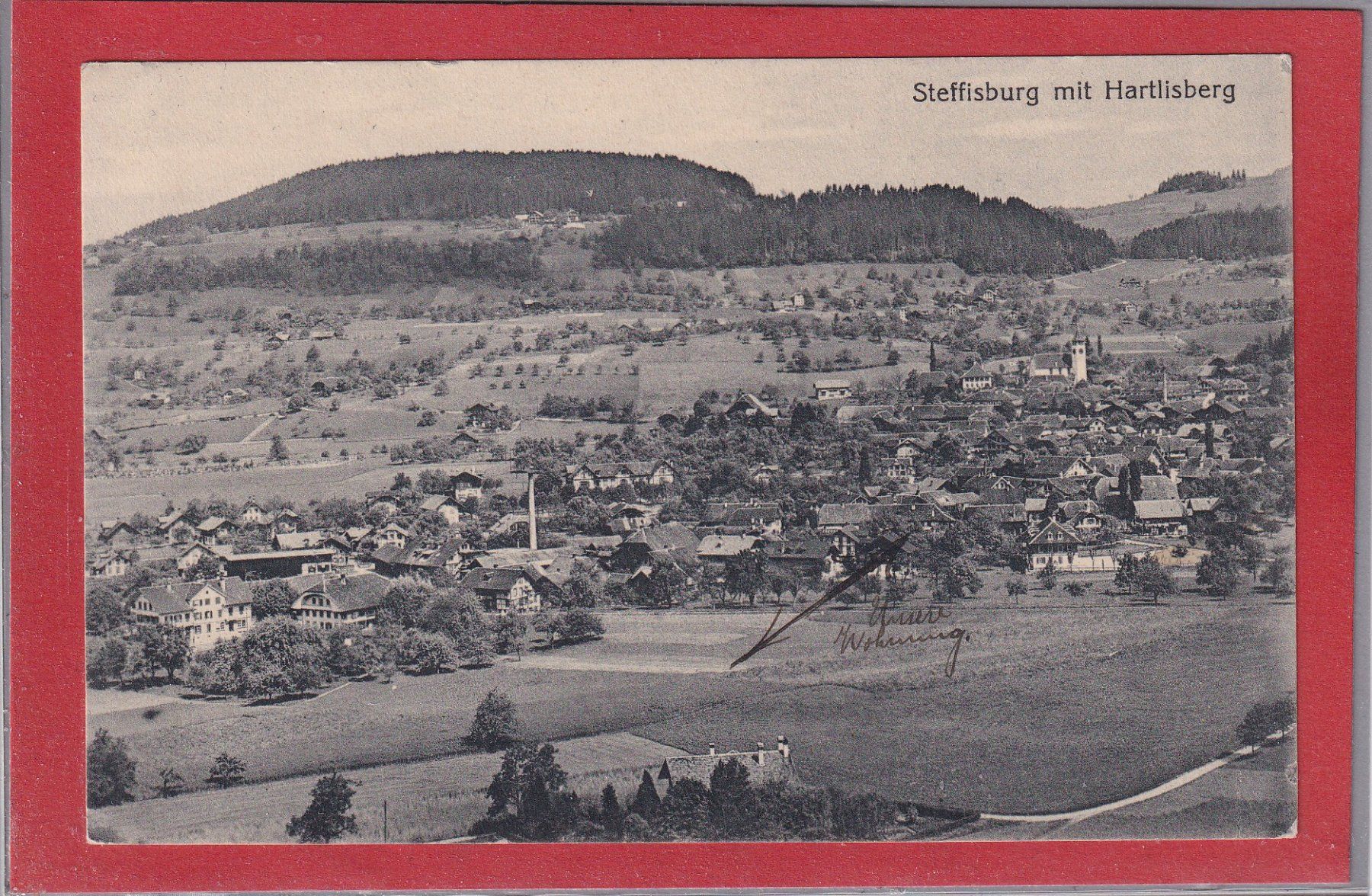 Cartoline postali: Steffisburg mit Hartlisberg - 1916 – Usato da Orvin venduto da Pyaeschli
