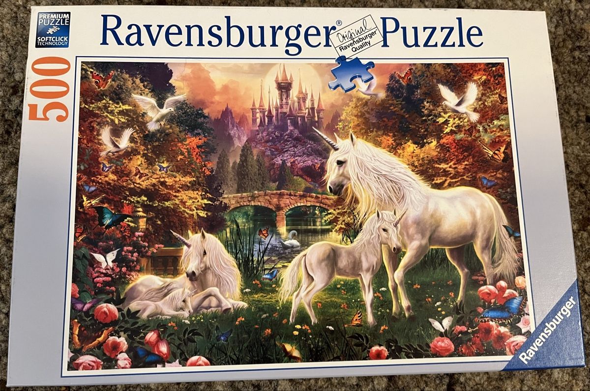 Ravensburger Puzzle: Puzzle Zauberhafte Einhörner, 500 Teile – Usato da Remetschwil venduto da Boerga