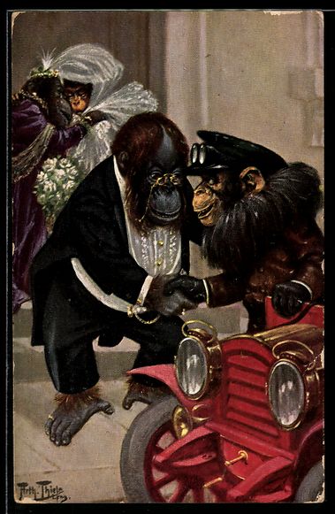 Cartoline postali: Arthur Thiele: Affe als Portier begrüss – Usato da Berlin venduto da bartko-reher