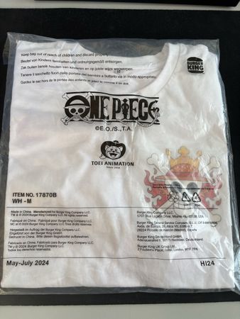one piece shirt burger king, NEU, grösse M