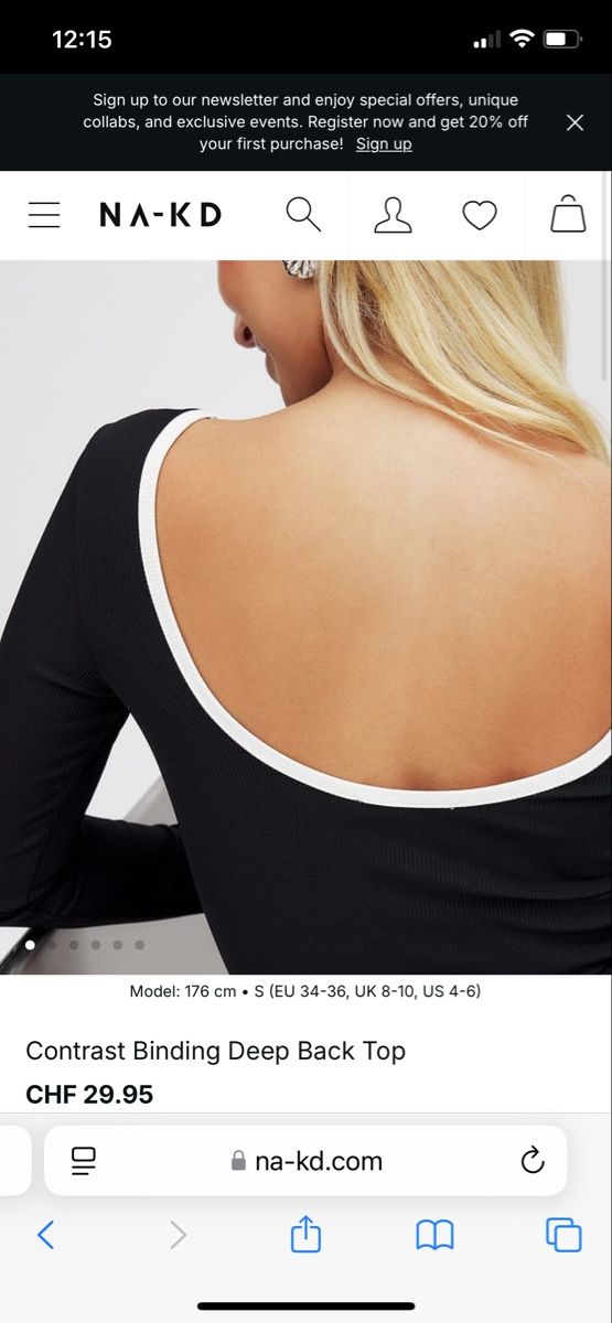 Na-kd Top: Top noir – Nuovo e nell'imballaggio originale da Concise venduto da Lae99 4