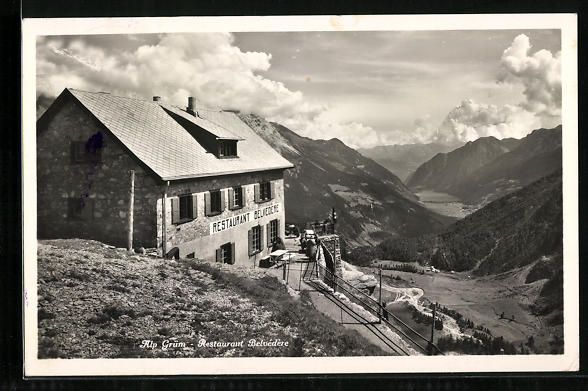 Cartoline postali: AK Alp Grüm, Restaurant Belvédère – Usato da Berlin venduto da bartko-reher