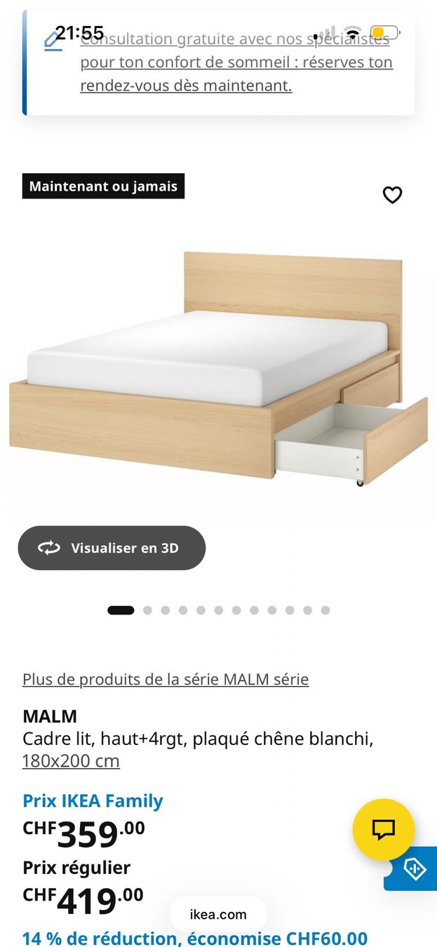Emma Betten: Lit MALM avec Sommiers et Matelas EMMA – Gebraucht aus Marly von ama_99dk 2