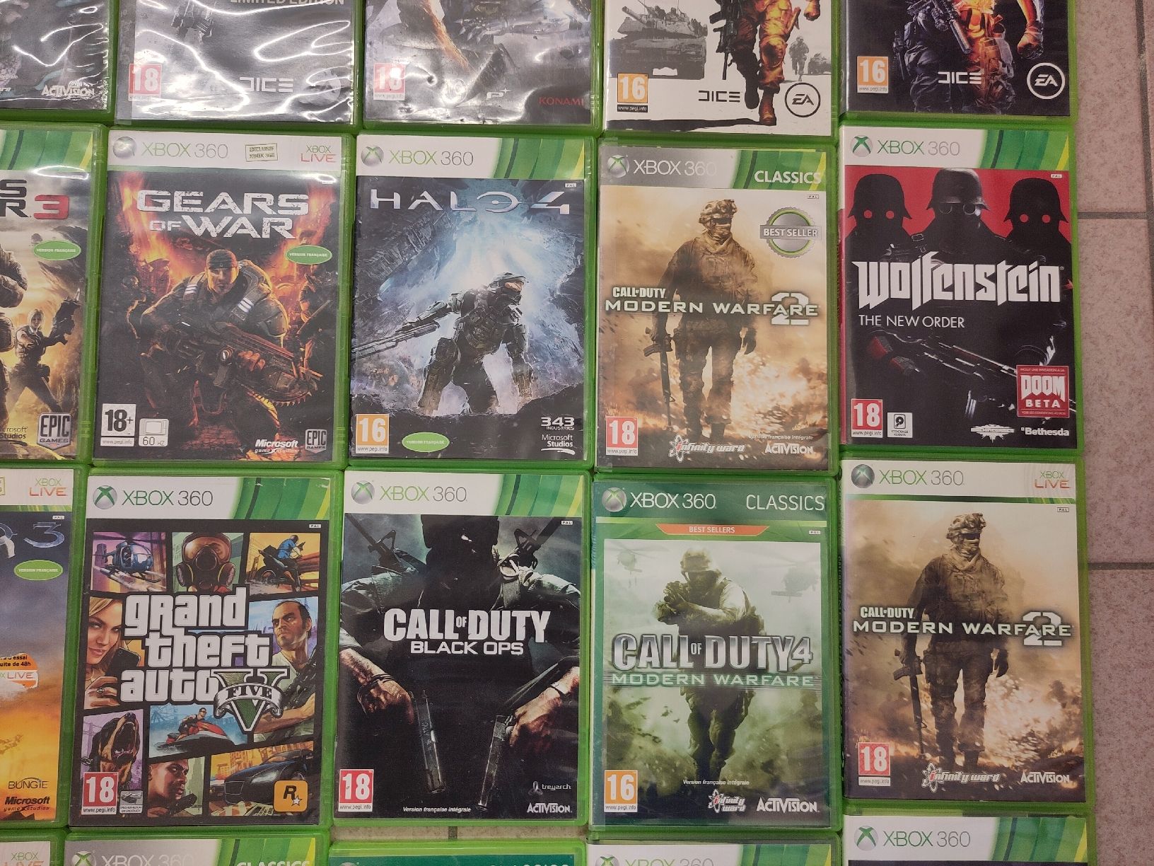 Lot de 36 jeux vidéo pour console Microsoft Xbox 360 (D'occasion) à Le ...
