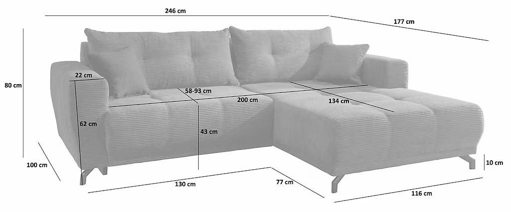 Divani: Neuwertiges Sofa / Couch / Ecksofa (Cord, Beige) – Usato da Altenrhein venduto da therealdeal12 1