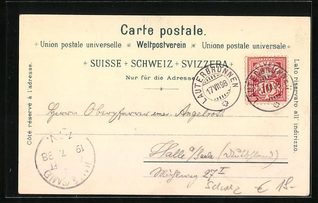 Ansichtskarten: Litho Mürren, Ortsansicht mit Alpen – Gebraucht aus Berlin von bartko-reher 1