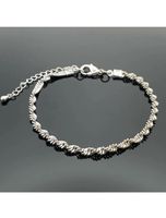 Fantasie Armband gedreht palladiniert 18 cm plus 4 cm Neu