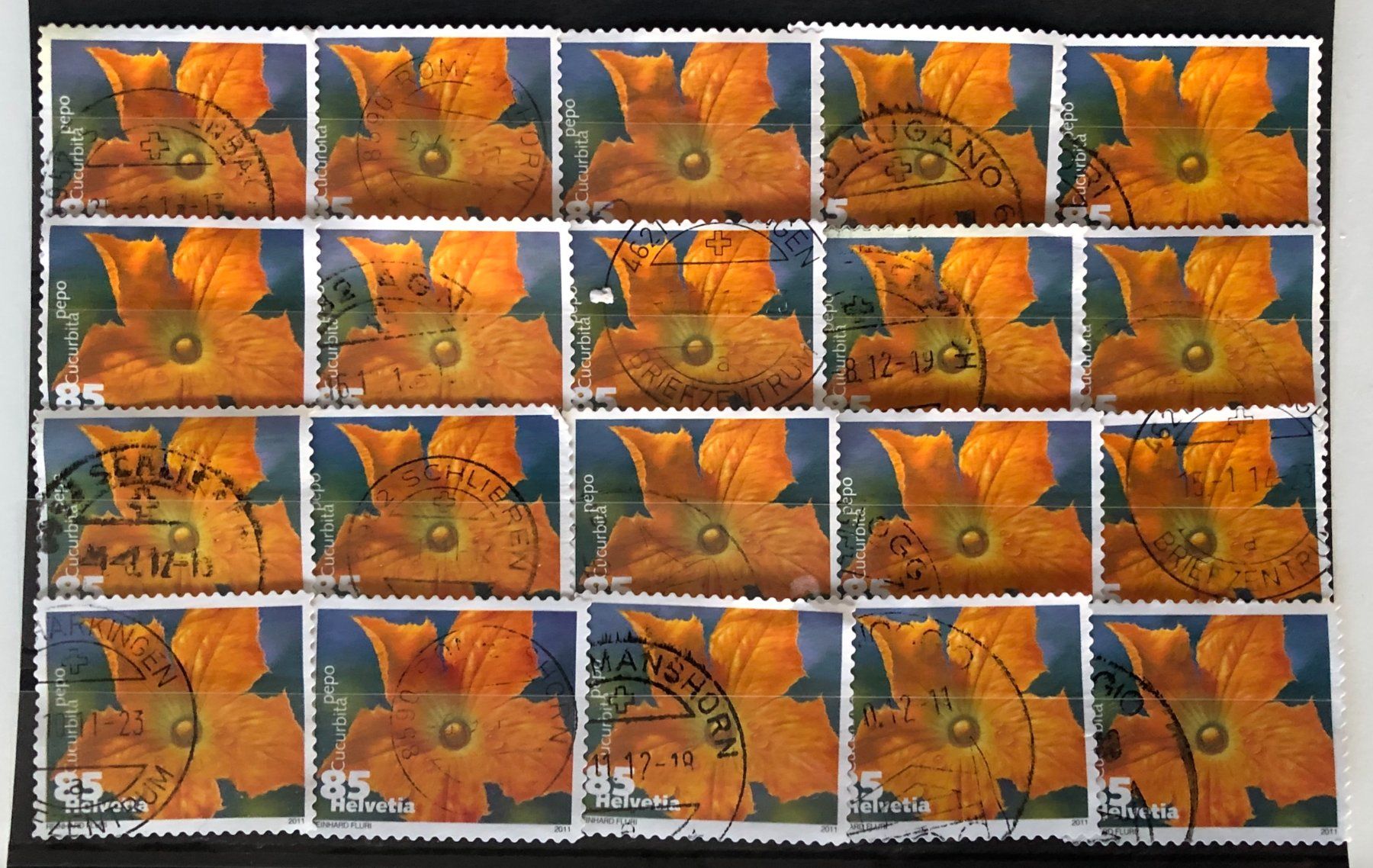 Alle Briefmarken: Nr.1376  Zucchini mit Stempel 2011   – Gebraucht aus Aarau von Billa007